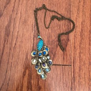 Peacock necklace - like new
